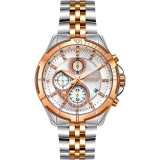 BREEZE Empressa Crystals Chronograph Two Tone Stainless Steel Bracelet 712191.4